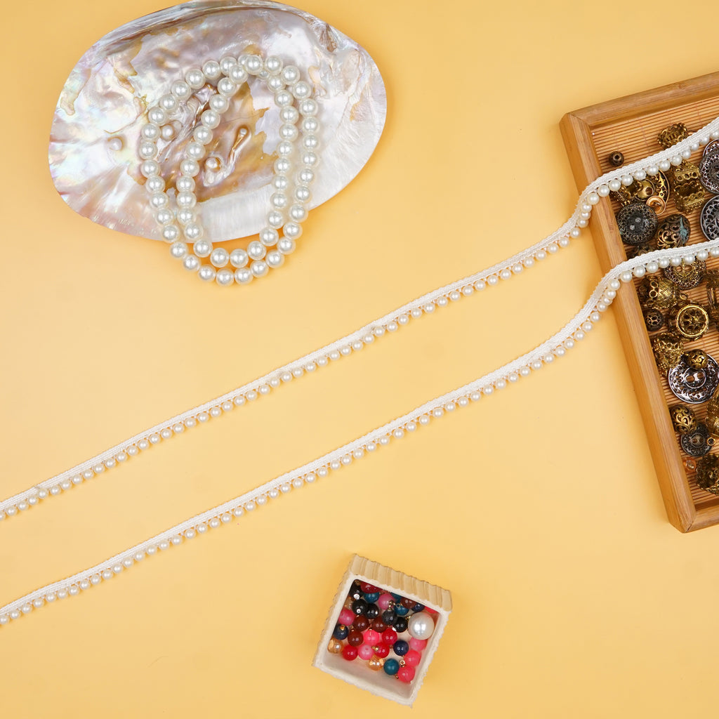 Fancy Pearl & Beads Hanging Lace