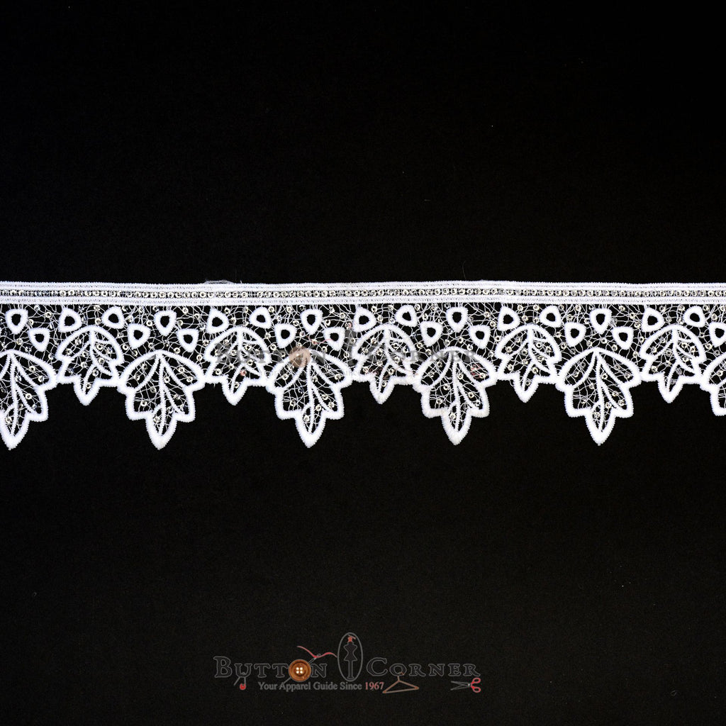 One Side Border Shuttle Sequence Lace