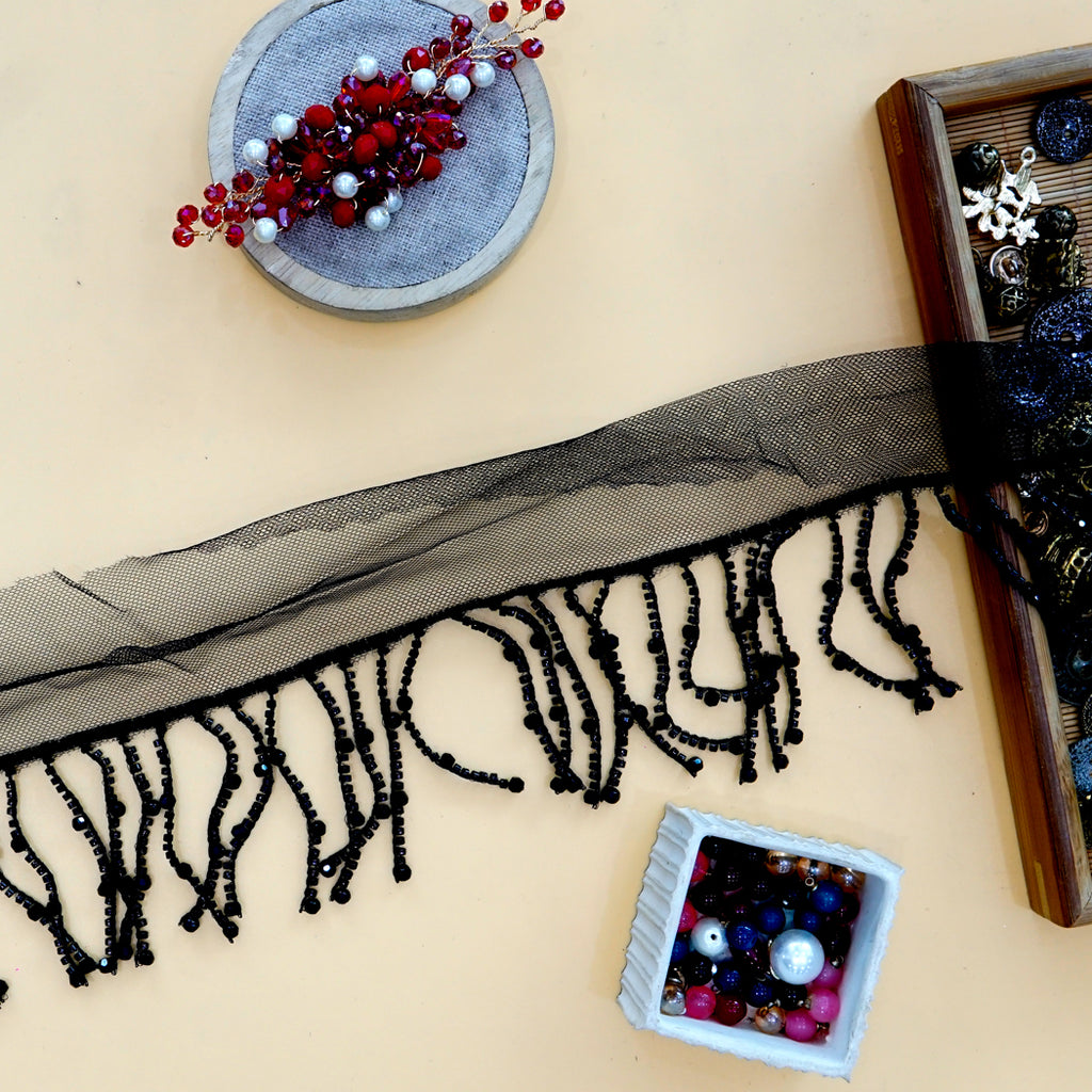Fancy Glass Beads Hanging Lace