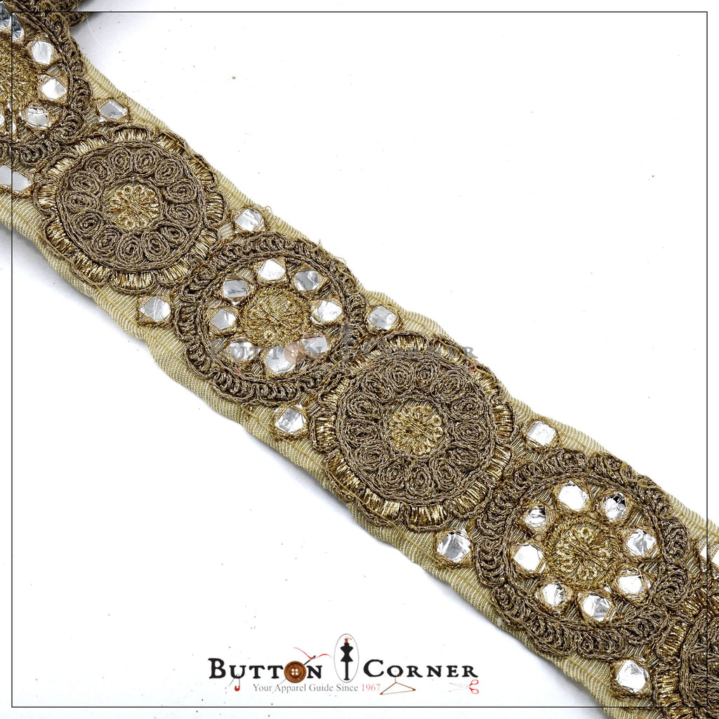 Fancy Metallic Yarn Embroidery Lace