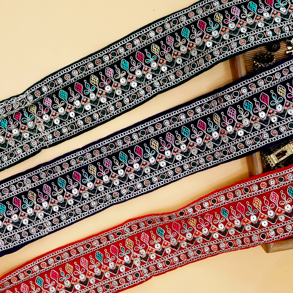 Fancy Sequence Lace In Velvet Fabric
