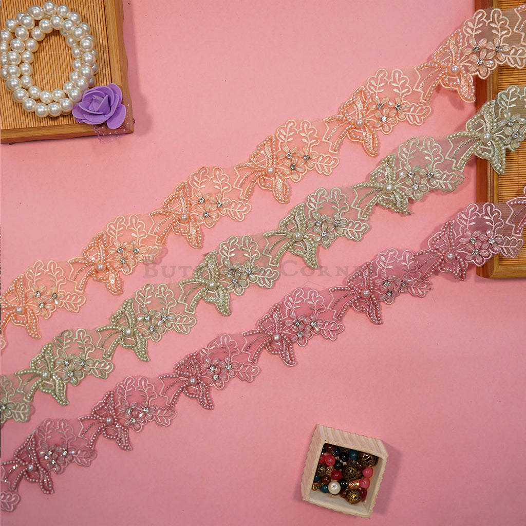 Fancy Crystals Pearl Sequence Lace