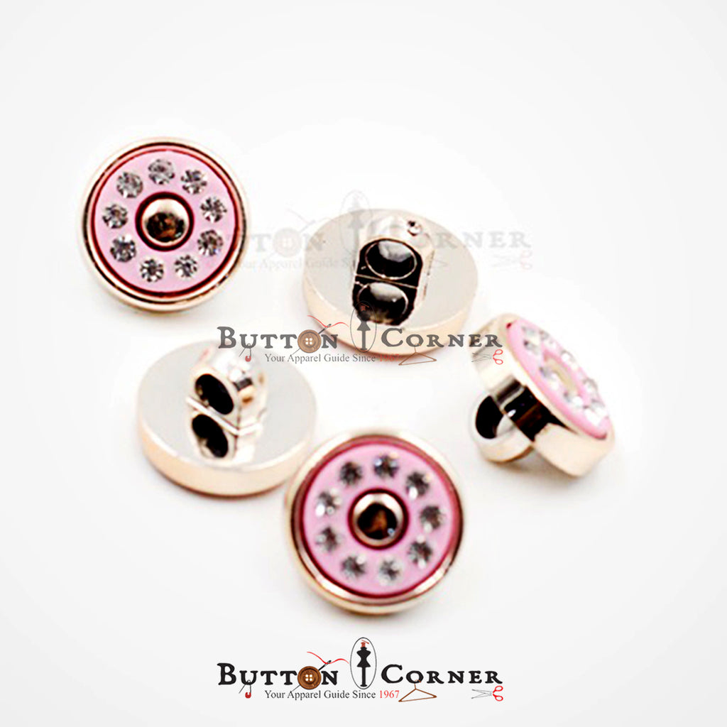 Crystal Border Plastic Shank Button