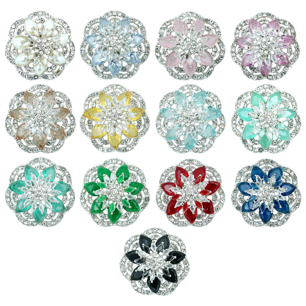 Silver Base Fancy Kundan Button