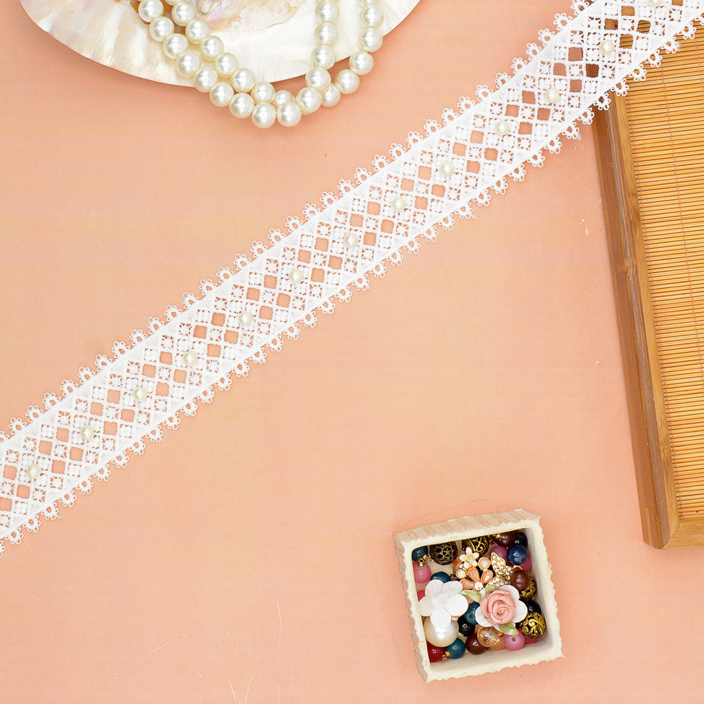 Double Side Border Lace With Pearl