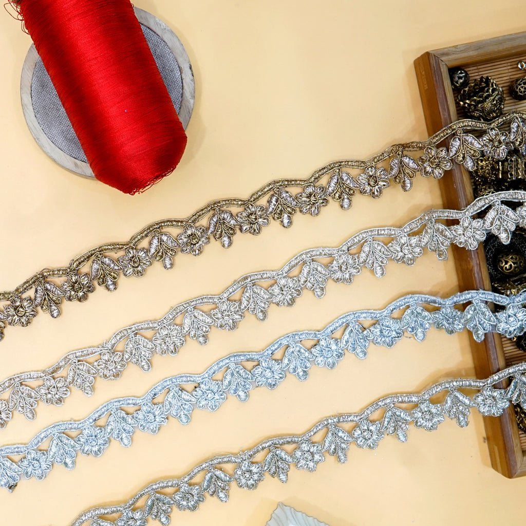 Fancy Metallic Yarn Gota Lace
