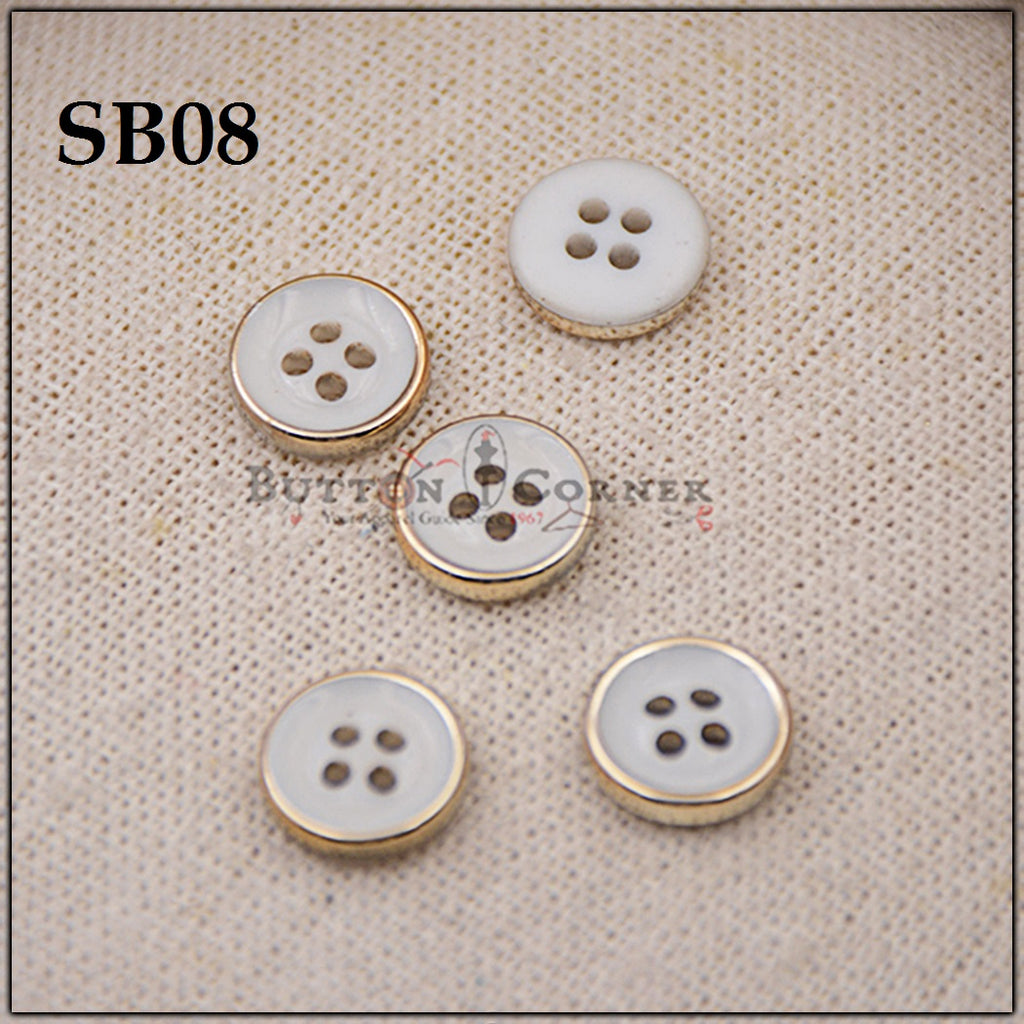 Border 4 Hole Plastic Shirt Button