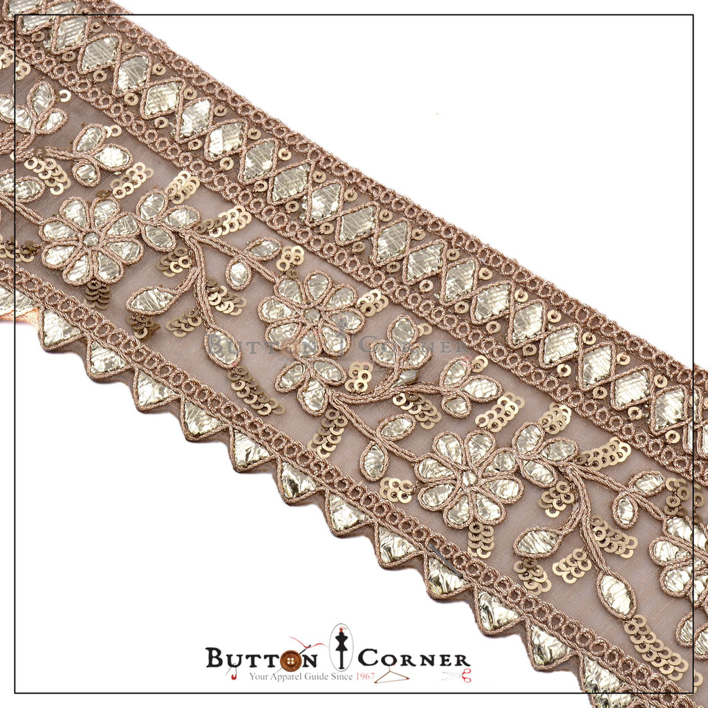 جانب واحد من خيوط الدانتيل المعدنية الفاخرة