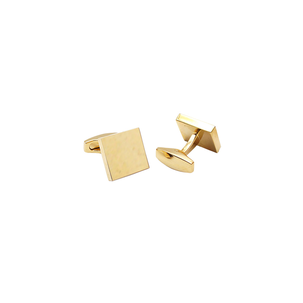 Gold Plated Flat Square Shape Cufflink