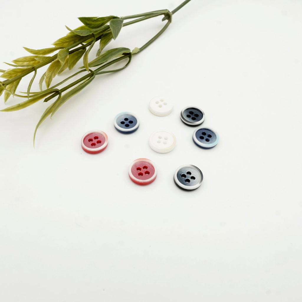 Colorful Resin Style 4 Hole Shirt Button