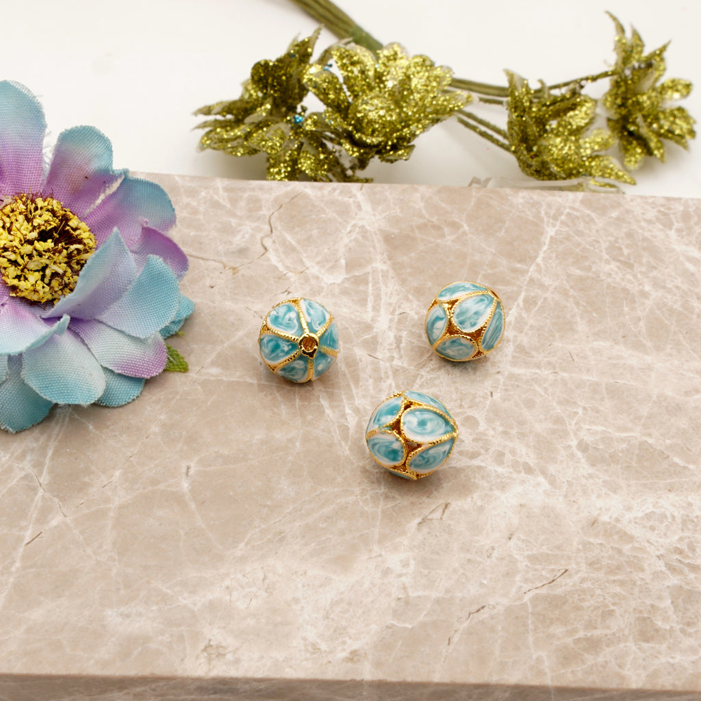 Flower Cloisonne Enamel Spacer Beads