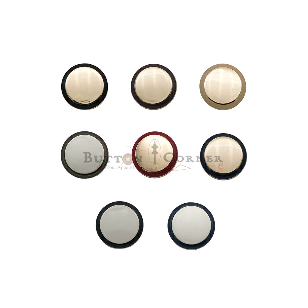 Plain Metal Button With Color Outline