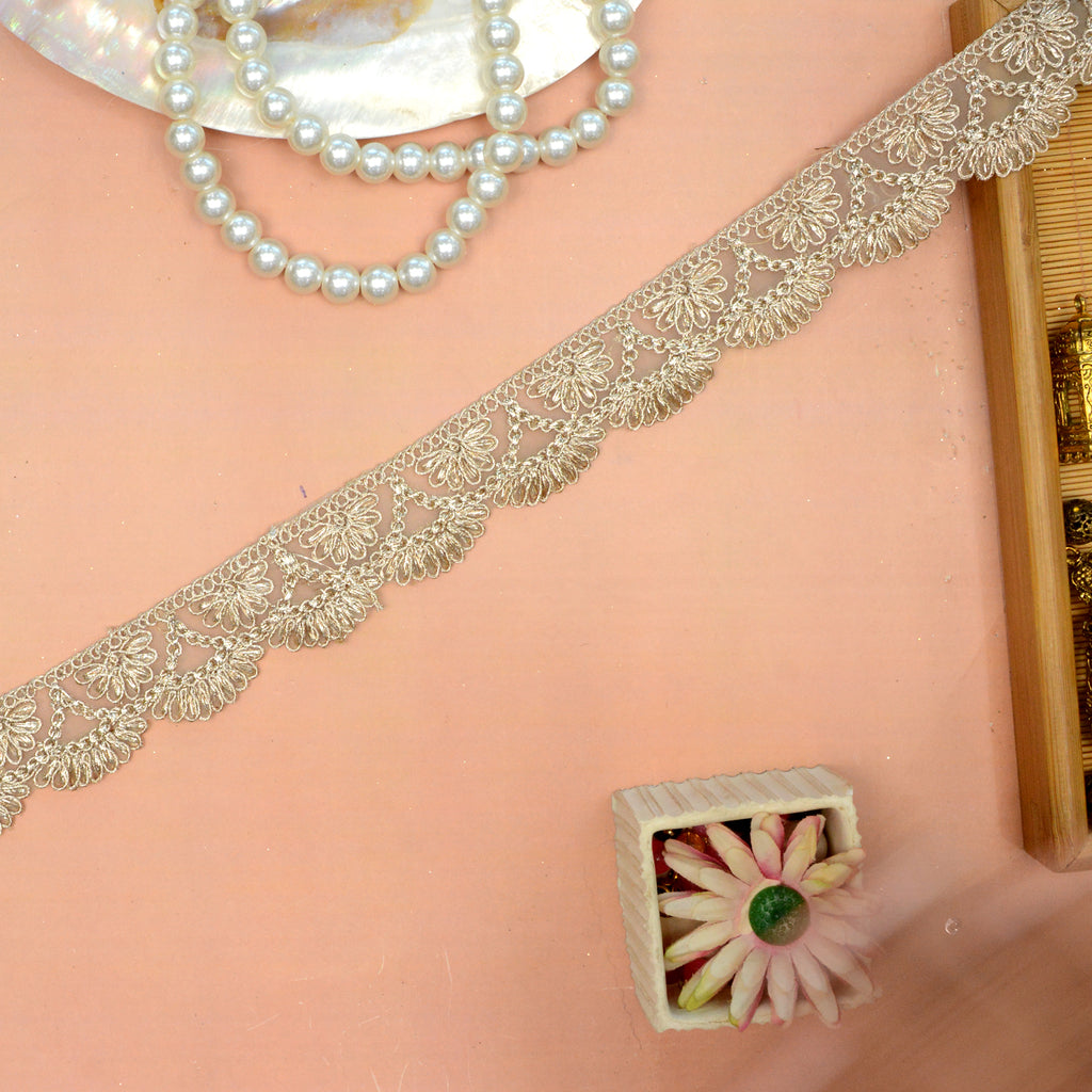 Fancy Metallic Yarn Net Lace