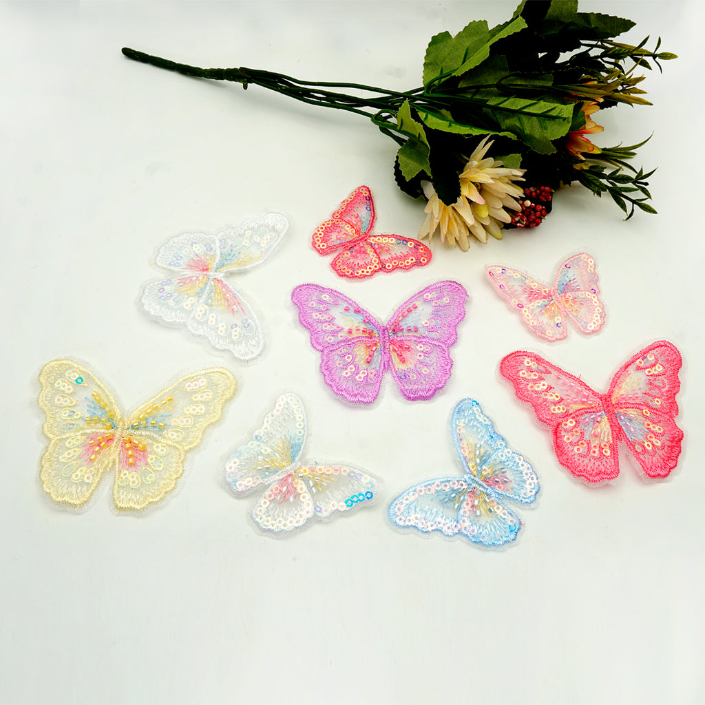 Beaded Organza Butterfly Embroidery Patch