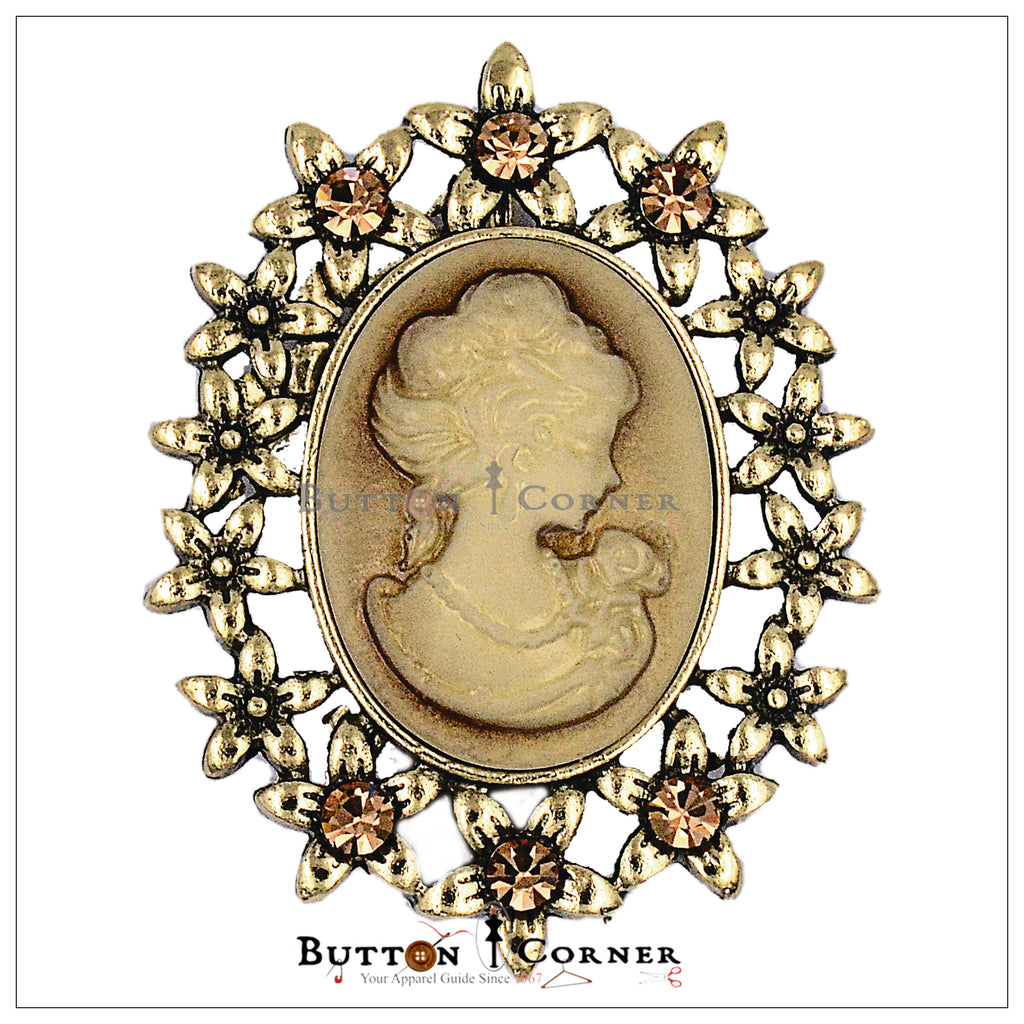 Elizabeth Metal Brooch Diamonds