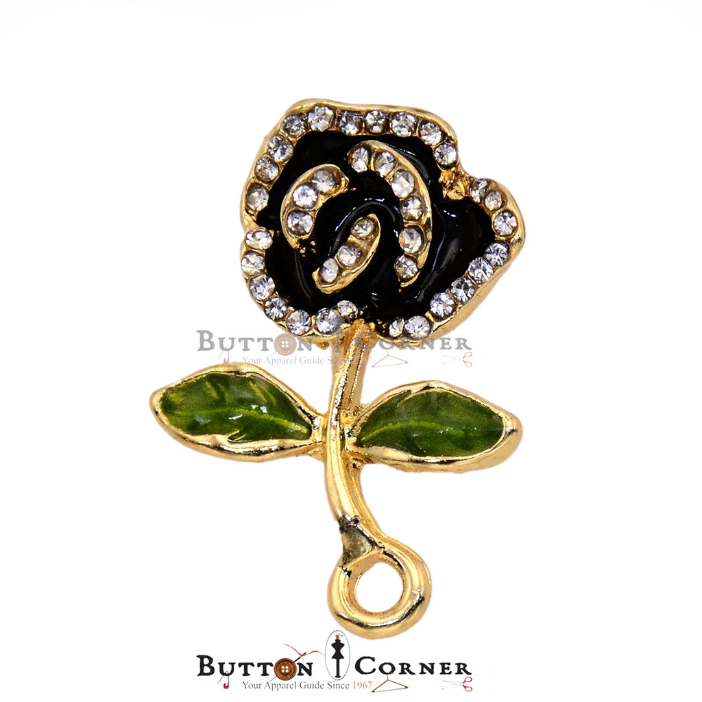 Enamel Flower & Leaf With Stones