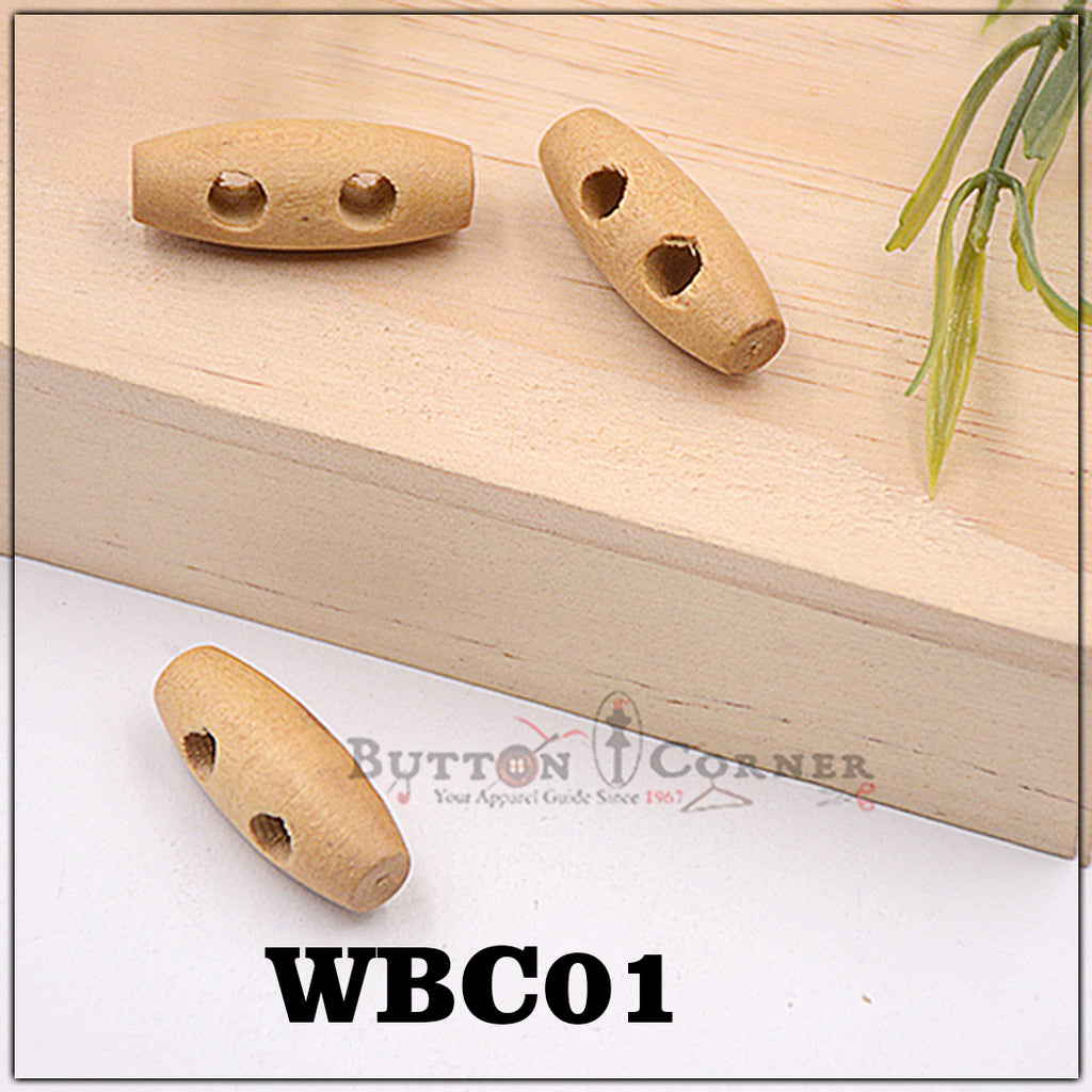 Bean Shape 2 Hole Wooden Button