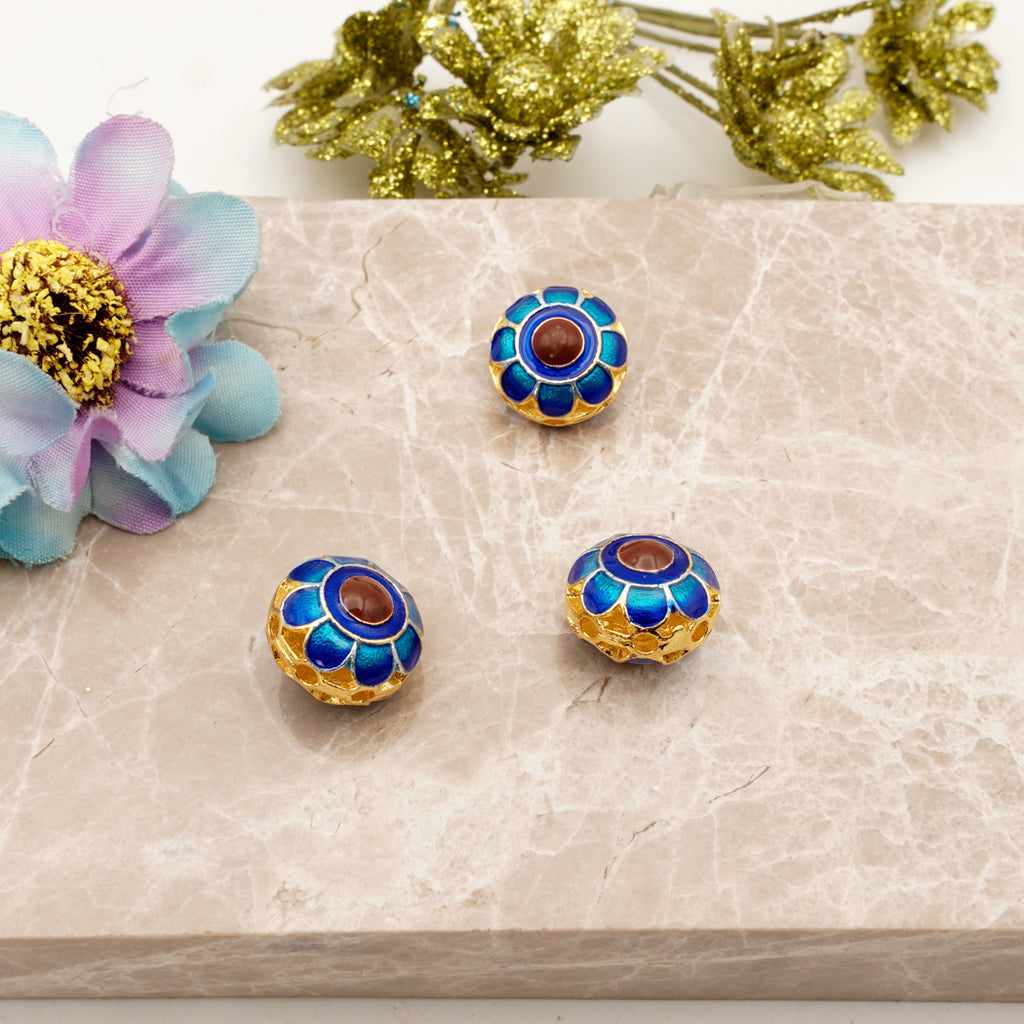 Enamel Cloisonne Flat Spacer Beads