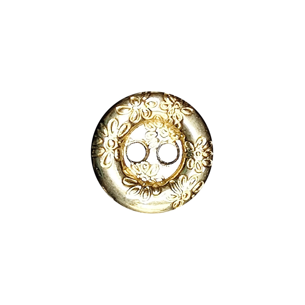 Flower Design 2 Hole Metal Shirt Button