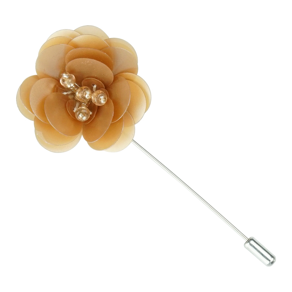 Flower Shape With Crystals Lapel Pin