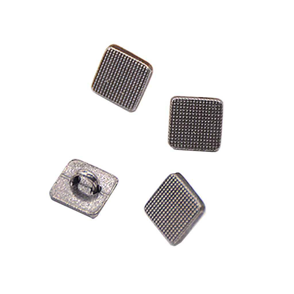 Square Shape Doted Flat Metal Button