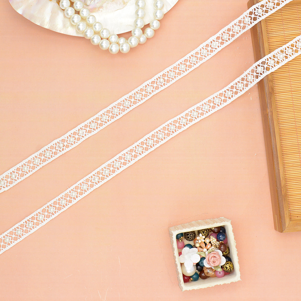 Double Side Border Lace With Pearl