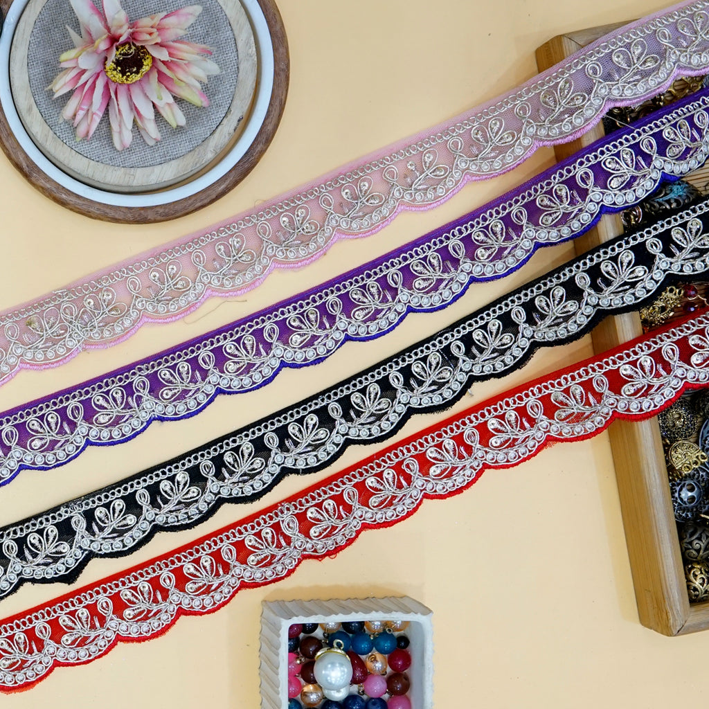 Fancy Metallic Yarn Sequence Lace