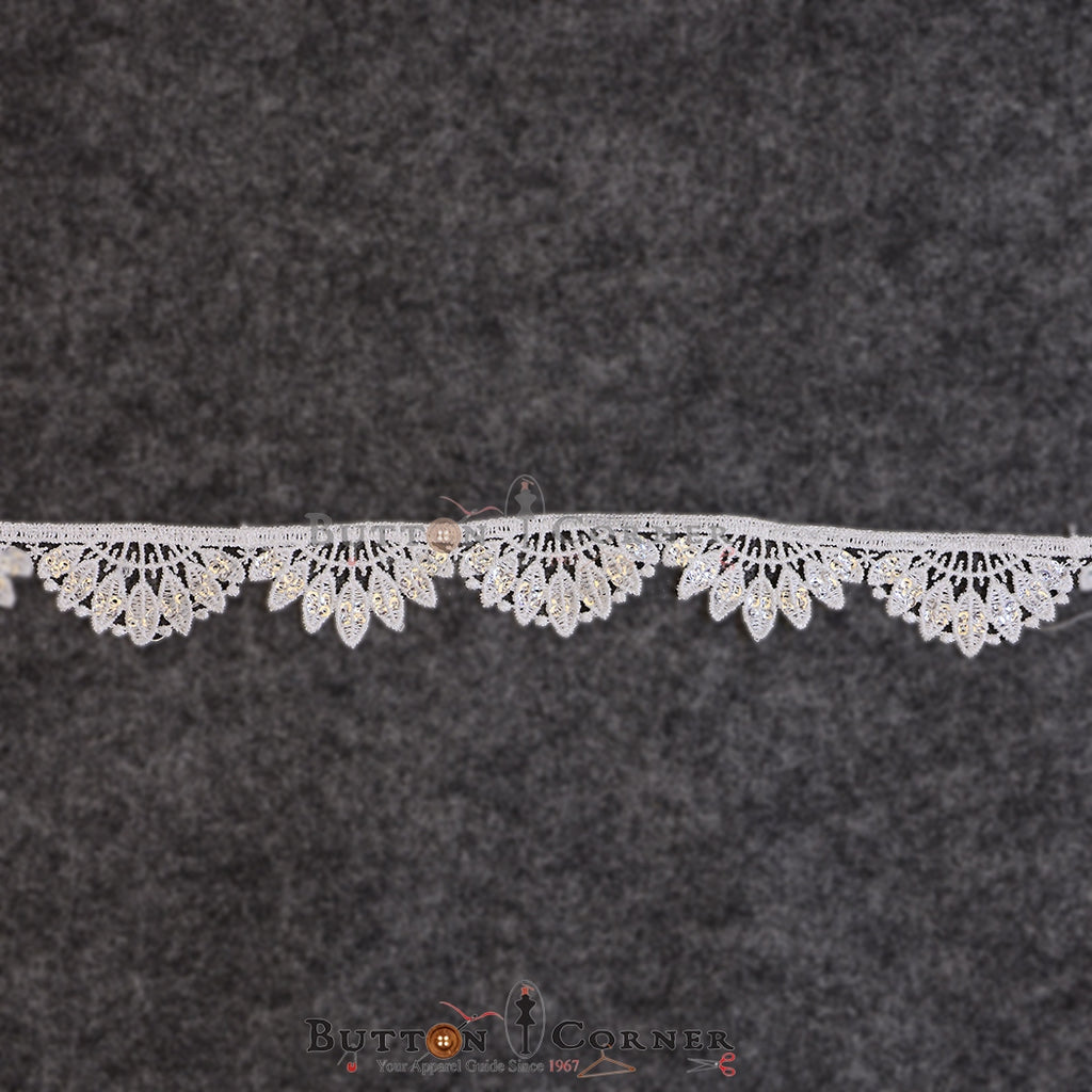 One Side Border Shuttle Sequence Lace