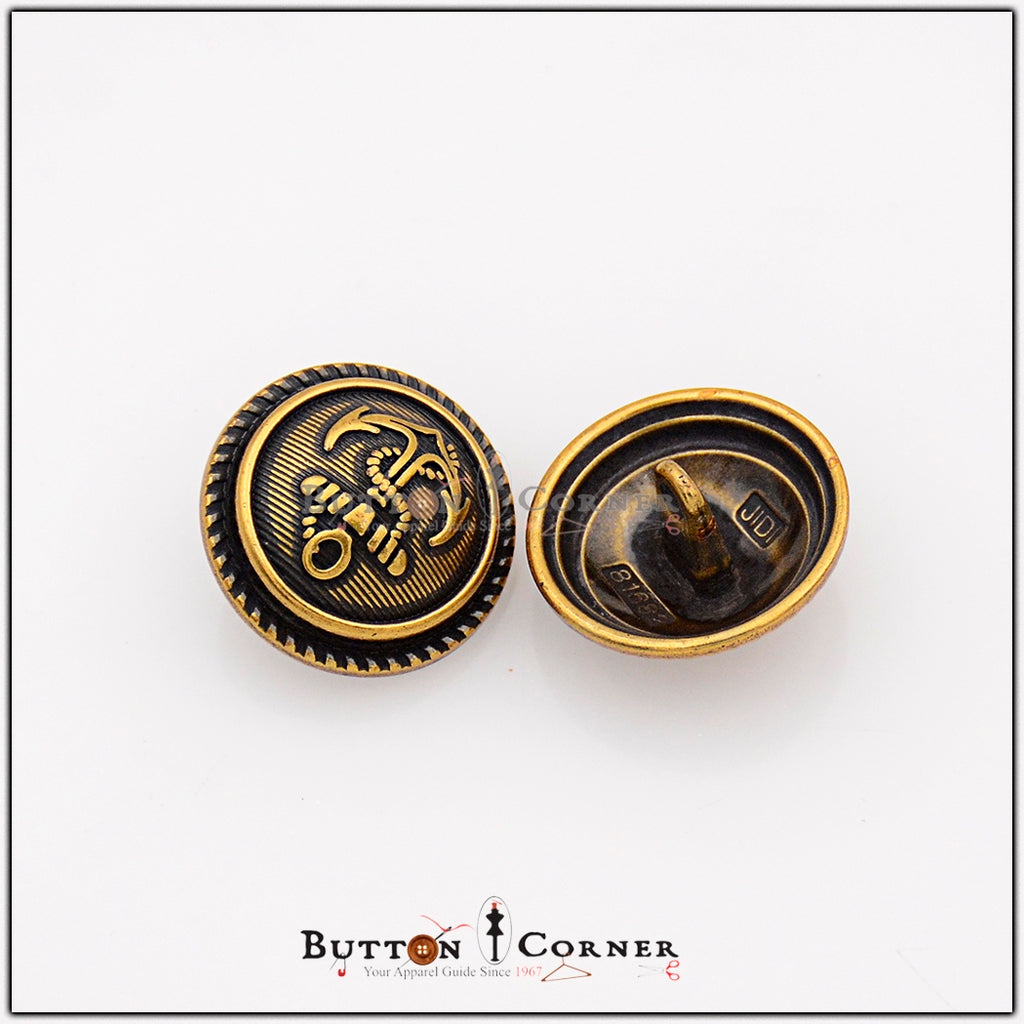 Anchor Shape Metal Suiting Button