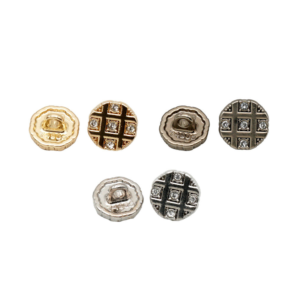 Rhinestone Metal Shank Button