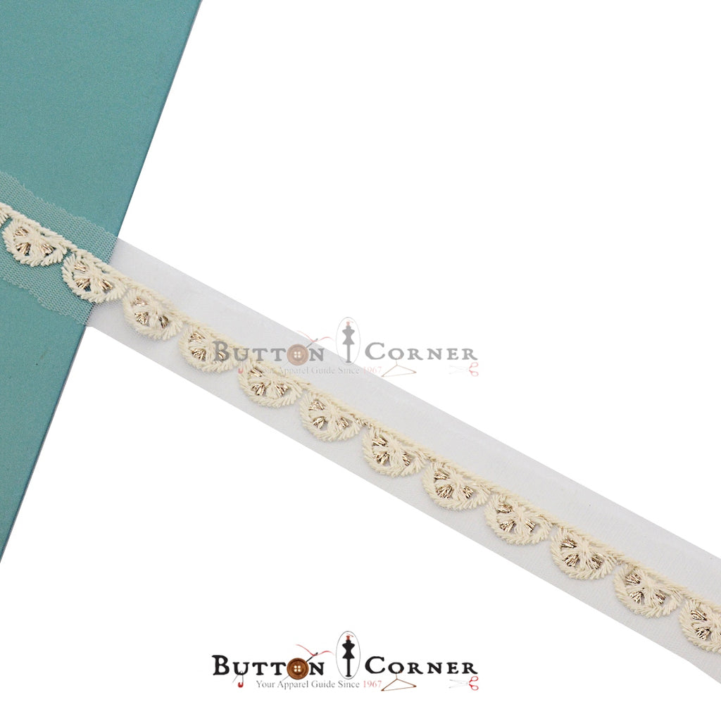 Metallic Yarn Embroidery Net Lace