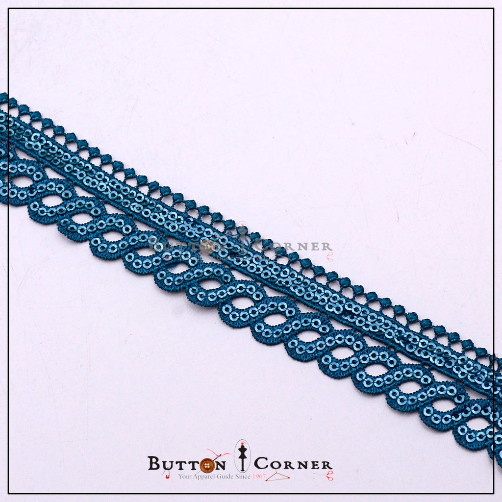 りこ　unico　ECLE LACE One Side Shuttle Sequence Lace – Button Corner