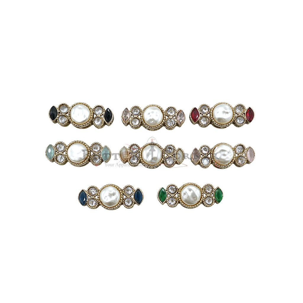 Gold Base Fancy Kundan Button