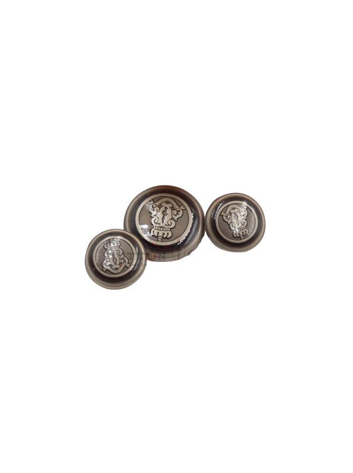 Crown Key 2 Tone Metal Suiting Button