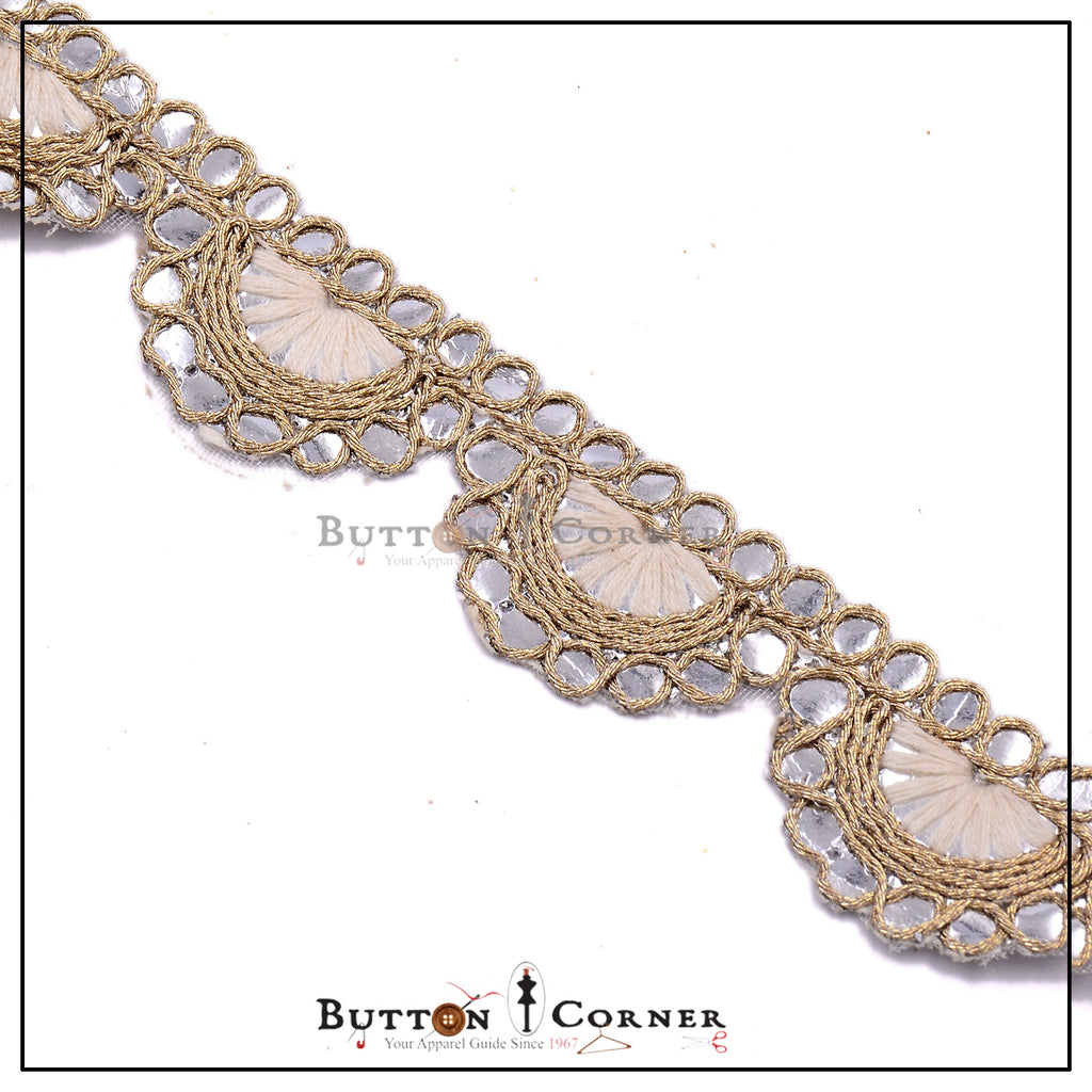 Fancy Metallic Yarn Sitara Lace