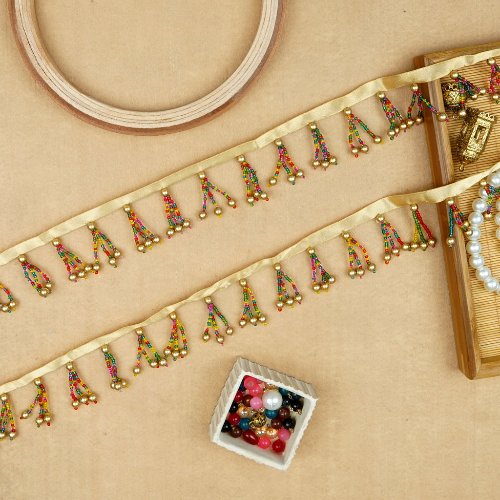 Fancy Pearl Glass Beads Hanging Lace