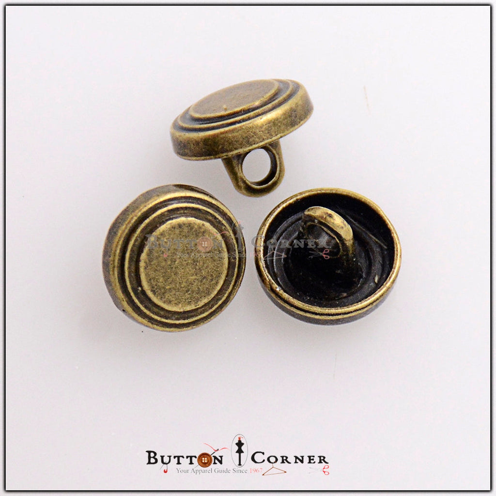 Double Line Round Metal Shirt Button