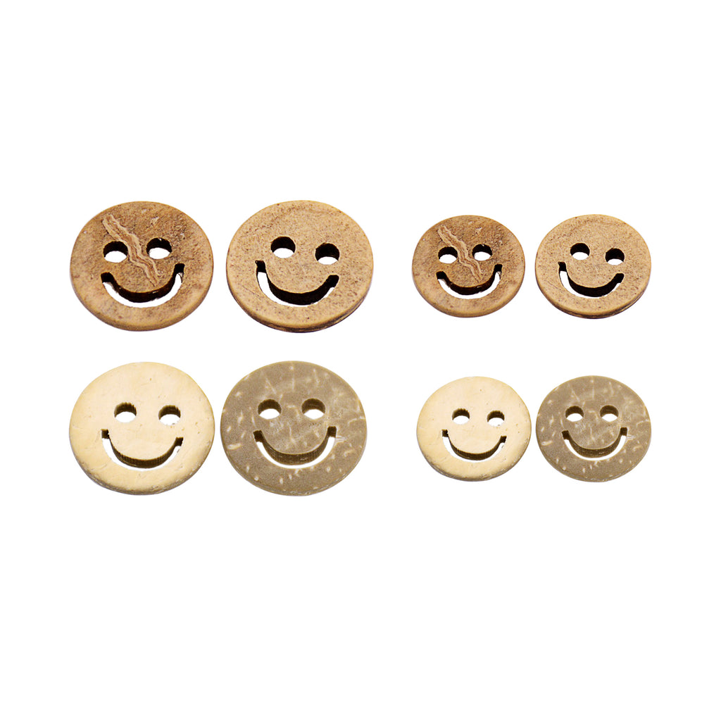 Smile Emoji 2 Hole Coconut Button
