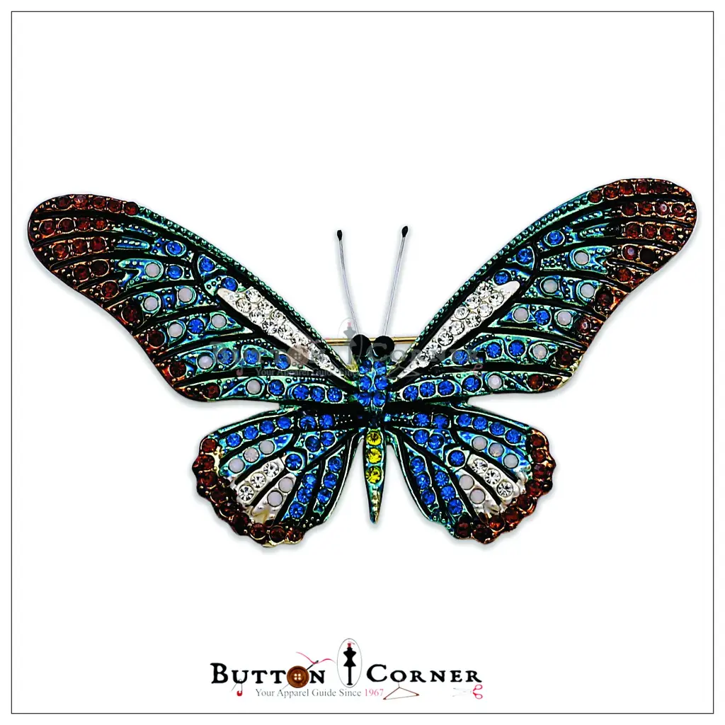 8206 African Butterfly Diamonds Antique CGreen Silver.webp