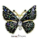 10343 Butterfly Center Stone Brooch Black Gold.webp