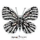 8897 Butterfly & Diamond Brooch Black Silver.webp