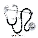 10137 Doctors Statoscope Brooch Silver Black.webp