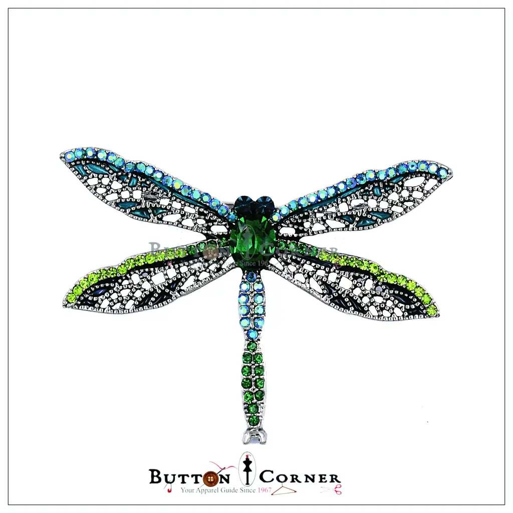 9486 Dragonfly Brooch Emeraid Green.webp
