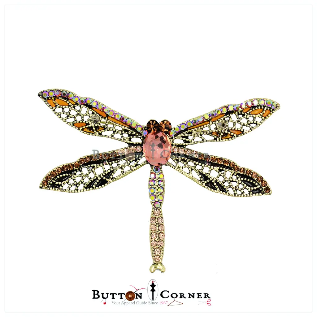 9486 Dragonfly Brooch Champagne.webp
