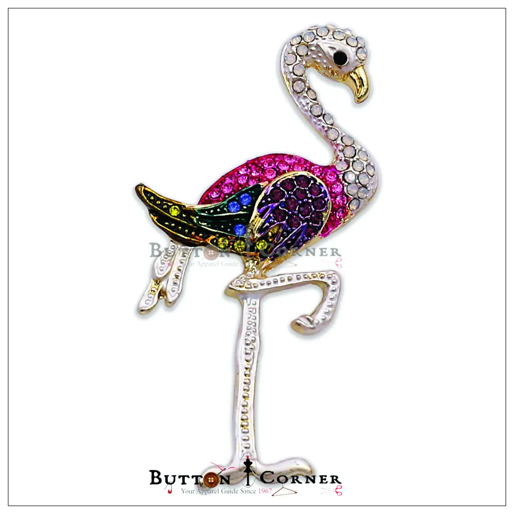 2681 Flamingo Diamonds Brooch White Multi.webp