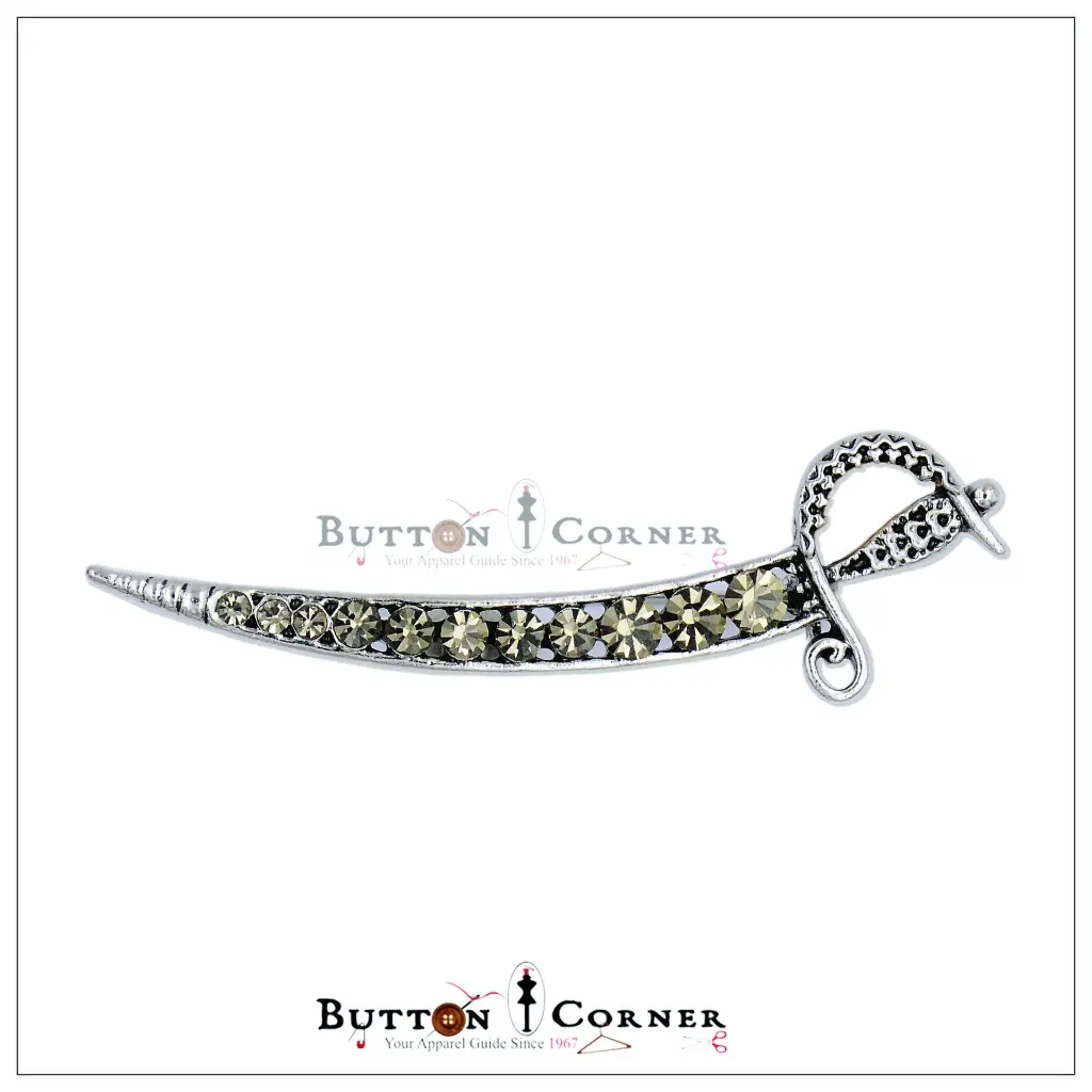 9181 Sword with Diamonds Brooch Silver.webp