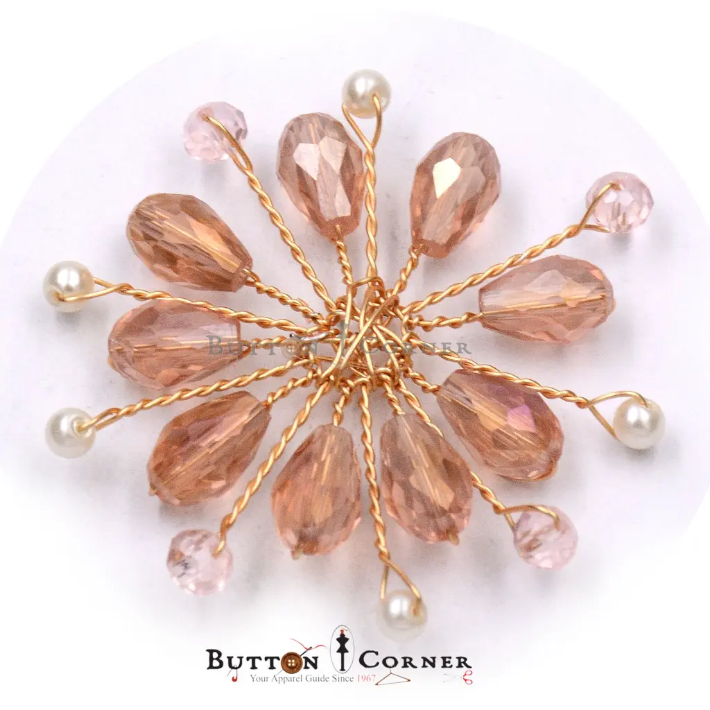 BCF043 Hand Made Flower brooche PINK.webp