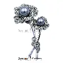8564 Flower Bouquet Pearl Brooch Silver .webp