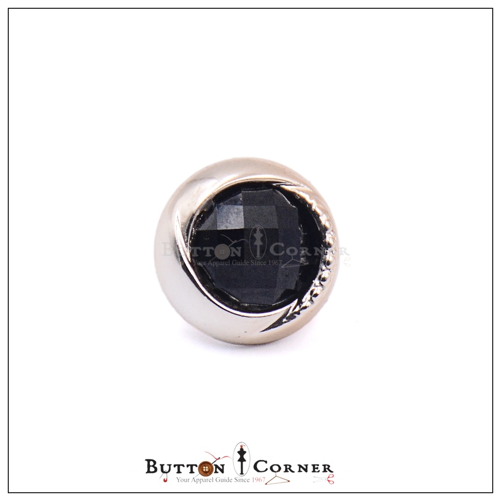 Zircon Design Round Shank Button