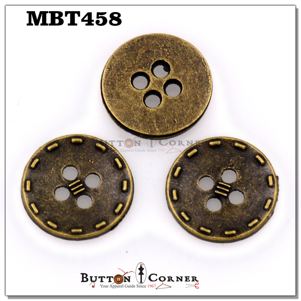 Rounded Hyphen 4 Hole Shirt Button